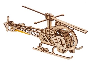 Mini Helikopter UGEARS DREWNIANY MECHANICZNY MODEL 3D PUZZLE DO SKŁADANIA