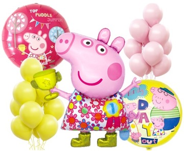 Balony urodzinowe Świnka Peppa - Zestaw balonów Peppa