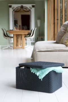 Корзина, ящик Rattan Style S с крышкой CURVER