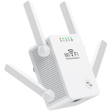 WZMACNIACZ SYGNAŁU Wi-Fi REPEATER DUŻA MOC 300Mb/s - 4 ANTENY