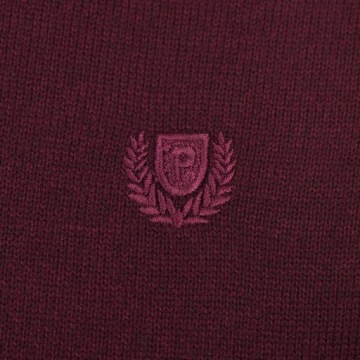 Мужской элегантный, гладкий свитер HALF-GOLF, бордовый, L