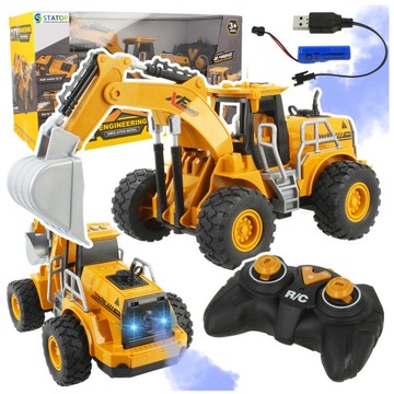 ЭКСКАВАТОР С ДИСТАНЦИОННЫМ УПРАВЛЕНИЕМ БУЛЬДОЗЕР ДИСТАНЦИОННАЯ СТРОИТЕЛЬНАЯ МАШИНА RC LED + ДЫМ