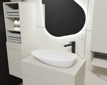 Szafka pod umywalkę 60 Elegance KASZMIR BEŻ wisząca tip-on 2 szuflady ryfle