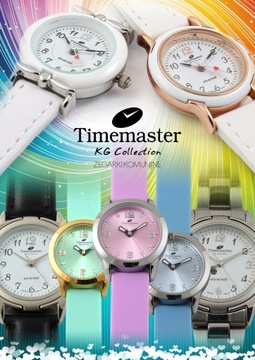 Zegarek klasyczny na pasku dziewczęcy biały KOMUNIA Timemaster 014/02s