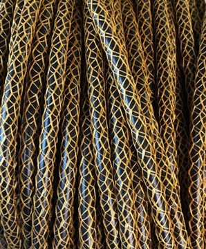 Przewód dekoracyjny kabel 2x0,75 pleciony złoty 3D