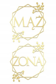 OBRĘCZ MĄŻ ŻONA KOMPLET 40 CM WESELE ŚLUB ZŁOTA