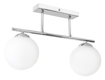 LAMPA WISZĄCA SUFITOWA ŻYRANDOL NOWOCZESNA CHROM BIAŁE KULE LOFT LED