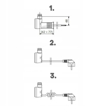 biała grzałka do grzejnika łazienkowego MOA 300W