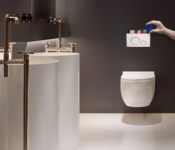 Унитаз GEB, рамка AlcaPlast, GOLD WHITE GLOSS, скрытый, встраиваемый