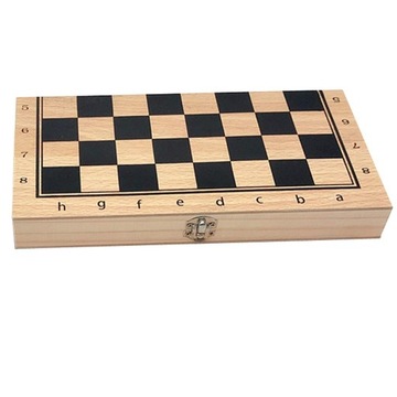 Foldable Wood Chessboard Handcrafted with 3 Pack Pieces Game 39x39cm