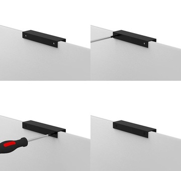 МЕБЕЛЬНАЯ РУЧКА КРОМКА МАТОВАЯ ЧЕРНАЯ ЛОФТ 120 мм