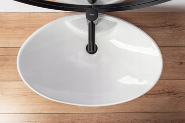 НАСТОЛЬНАЯ РАКОВИНА, БЕЛАЯ КЕРАМИКА, ОВАЛ ROSA 2