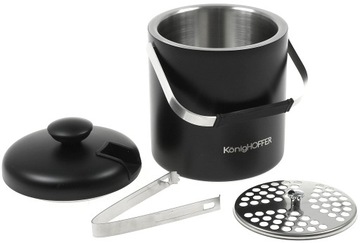 Ведро для льда с щипцами, емкость 1,3, черное