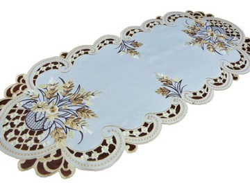 ST4 Bieżnik serweta szarfa haft owal 40x85cm krem