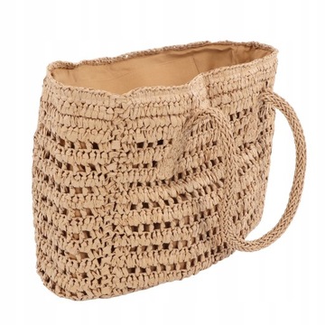 TORBA KOSZYK DO RĘKI PLECIONA BOHO