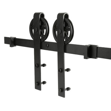 Drzwi przesuwnych do stodoły 183cm System Kit z kółkami i prowadnicą