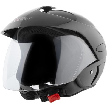 KASK OTWARTY MOTOCYKL MOTOR SKUTER QUAD XL CZARNY POŁYSK