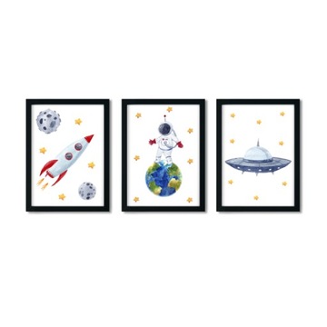 Zestaw 3 plakaty A4 kosmos astronauta rakieta nr.2