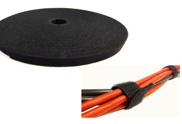 Taśma rzepowa organizer szr. 13 mm, 25 m - czarna