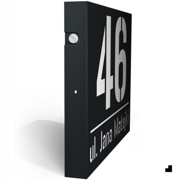 АДРЕСНАЯ ТАБЛИЧКА НОМЕР ДОМА С ПОДСВЕТКОЙ LED STREET 3D | 40X30 см ЧЕРНЫЙ