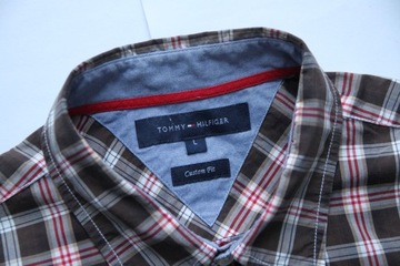 TOMMY HILFIGER__CUSTOM FIT__KOSZULA W KRATKĘ__L