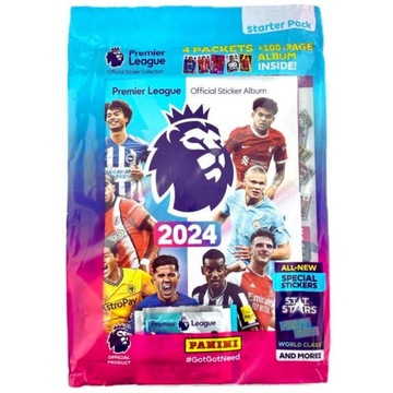 Album na naklejki Zestaw Startowy Premier League 2024 4 saszetki Panini
