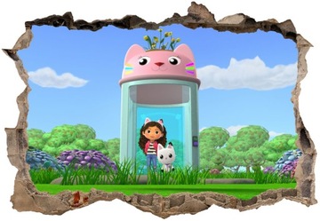 Кошачий домик Габи, 130х90, 3D стикер, постер