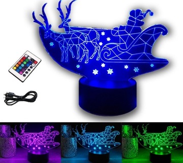 OZDOBA ŚWIĄTECZNA MIKOŁAJ 3D LED KOLORY RGB PILOT