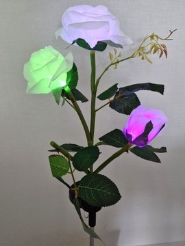 Встраиваемая солнечная лампа ROSE LED цветочная лампа SOLAR FLOWERS меняет цвета