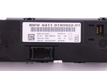 BMW E81 E87 E88 E90 E91 E92 E93 LCI PANEL PŘEPÍNAČ VENTILACE 9190922