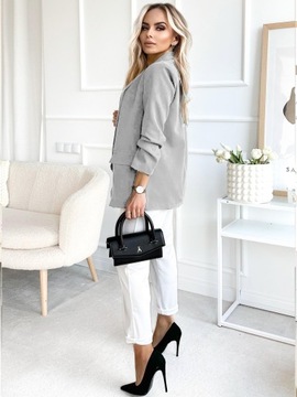 КУРТКА ЖЕНСКАЯ, драпированные рукава, стильный серый цвет.