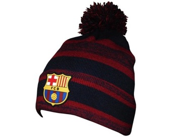 CZAPKA NA ZIMĘ ZIMOWA Z POMPONEM FC BARCELONA SKI L/XL