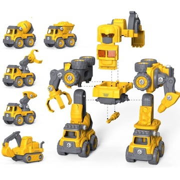 Набор строительной техники для самостоятельной сборки 5 в 1