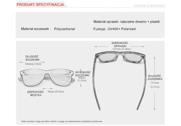 Okulary Przeciwsłoneczne Polaryzacyjne KINGSEVEN Filtr UV400 DREWNIANE 2024