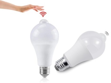 Żarówka LED 12W Czujka Czujnik Ruchu Zmierzchu WW