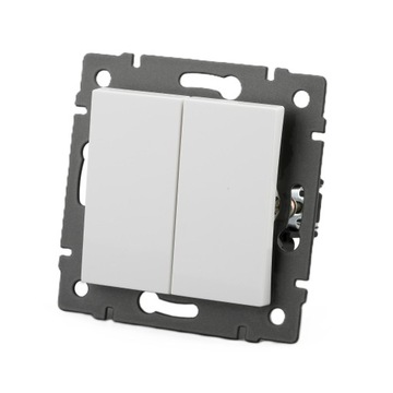 MECHANIZM WŁĄCZNIK KLASYCZNY SCHODOWY PODWÓJNY BIAŁY SERIA EVO2