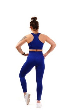 Damski komplet UniquYou Dark Blue L treningowy zestaw top legginsy HIT
