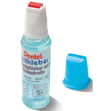 KLEJ W PŁYNIE Z GUMOWĄ ROLKĄ PENTEL 30ML