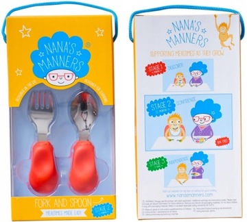 ЭРГОНОМИЧНЫЕ детские столовые приборы, удобные в использовании, фиолетовые NANA'S MANNERS