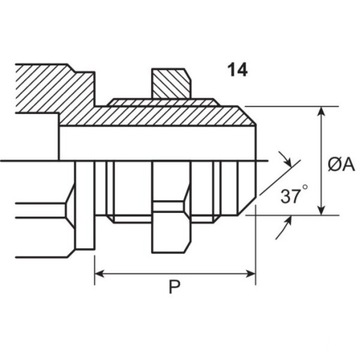 Гидравлический быстроразъёмный соединитель M22x1,5 AG 3CFPV JD Case