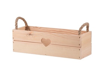 Skrzynka drewniana 36cm na kwiaty zioła wrzosy