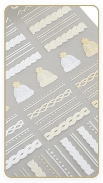 РОЖДЕСТВЕНСКИЕ НАКЛЕЙКИ 5D НОГТИ ВЯЗАННЫЙ СВИТЕР МОДНЫЕ УЗОРЫ коса Т333