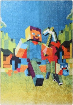 DYWAN Antypoślizgowy MINE-CRAFT GRA 80X150 ROBOT