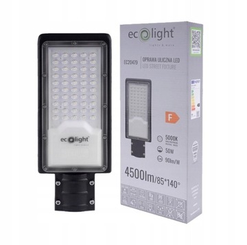 LAMPA ULICZNA LED 50W 4500Lm 5000K ZASILANIE SIECIOWE