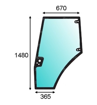 Szyba drzwi Prawe CASE JX