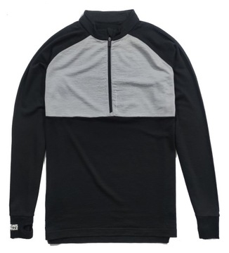 MONS ROYALE Koszulka 1/2 Zip 100% MERINO WOOL __ XL