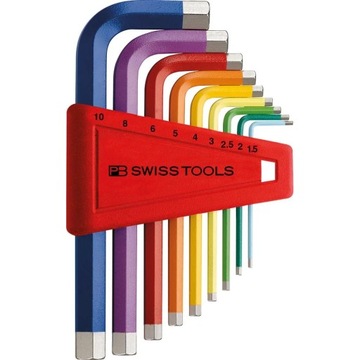 Zestaw imbusów HEX 9 szt. 1,5-10 mm Rainbow Kolorowych PB Swiss Tools