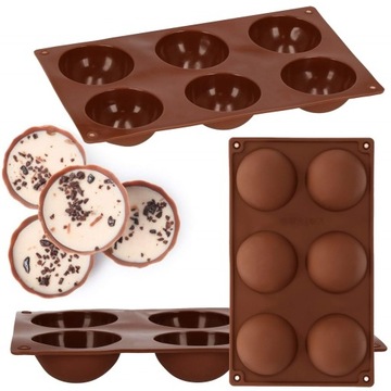 СИЛИКОНОВАЯ ФОРМА ДЛЯ ВЫПЕЧКИ МОНОПОРЦИИ ШОКОЛАДНЫХ МАББЛОВ, ПОЛУСФЕРА