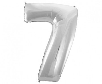 Balon Cyfra 7 Srebrna - 92 cm