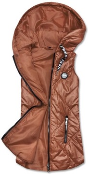 BEZRĘKAWNIK Z KAPTUREM B0129 KARMEL XL (42)